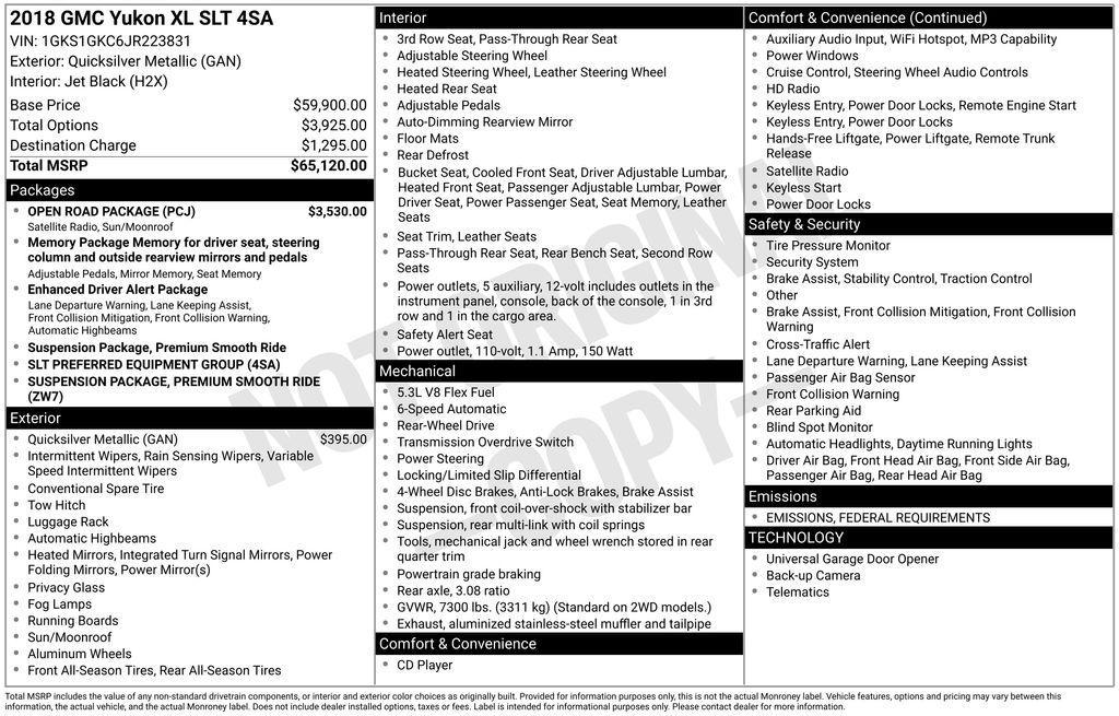 used 2018 GMC Yukon XL car, priced at $21,990