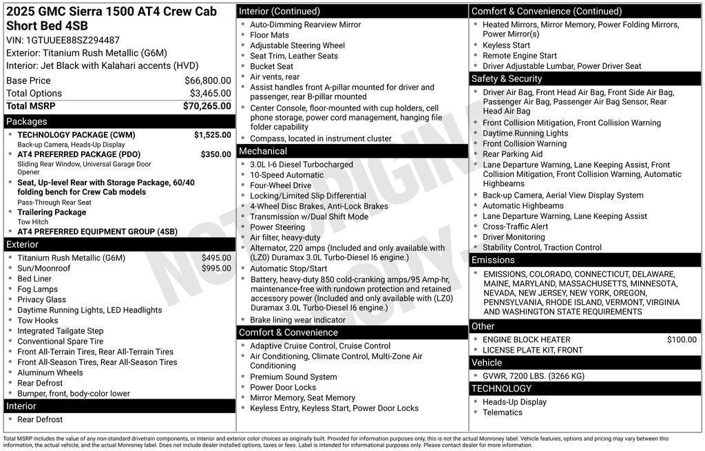 new 2025 GMC Sierra 1500 car, priced at $68,610