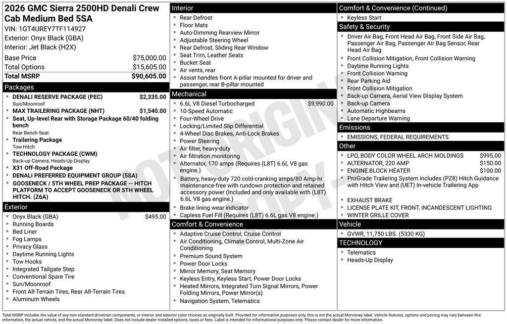 new 2026 GMC Sierra 2500 car, priced at $91,950