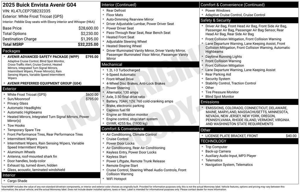 used 2025 Buick Envista car, priced at $30,962