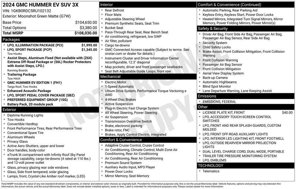 used 2024 GMC HUMMER EV SUV car, priced at $79,995