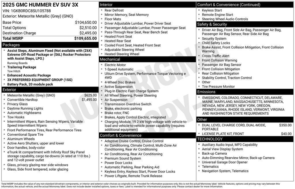 new 2025 GMC HUMMER EV SUV car, priced at $87,532