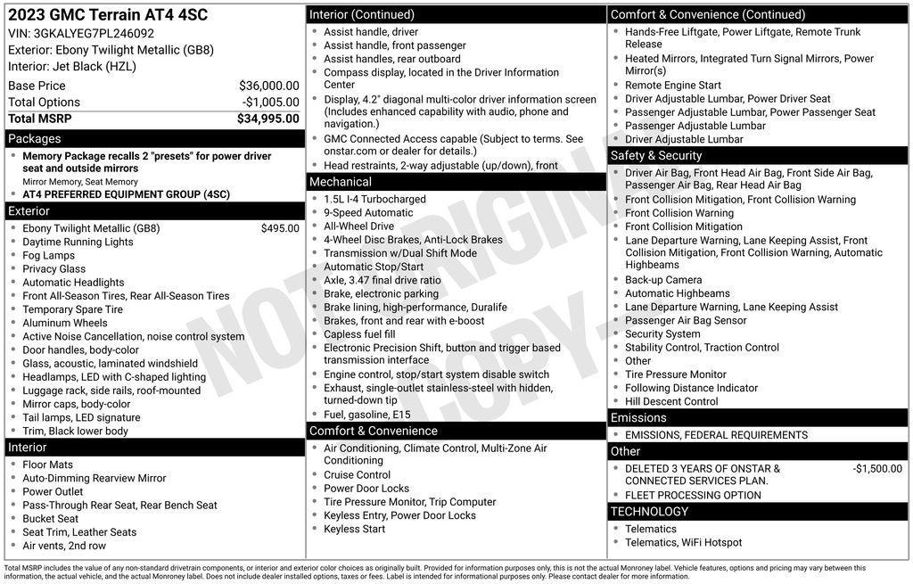 used 2023 GMC Terrain car, priced at $28,905