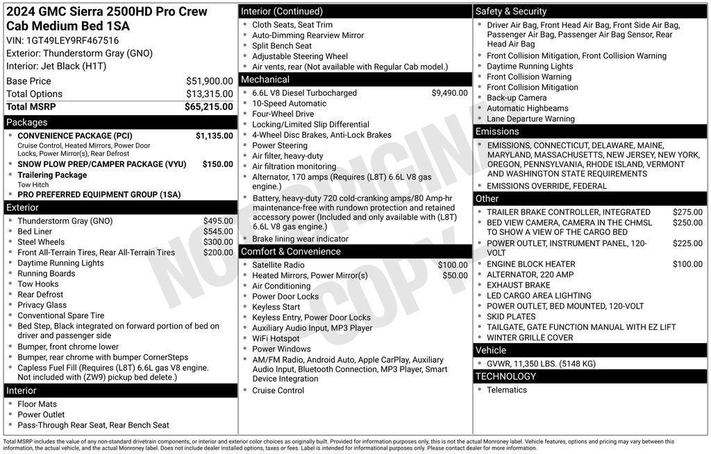 new 2024 GMC Sierra 2500 car, priced at $65,900