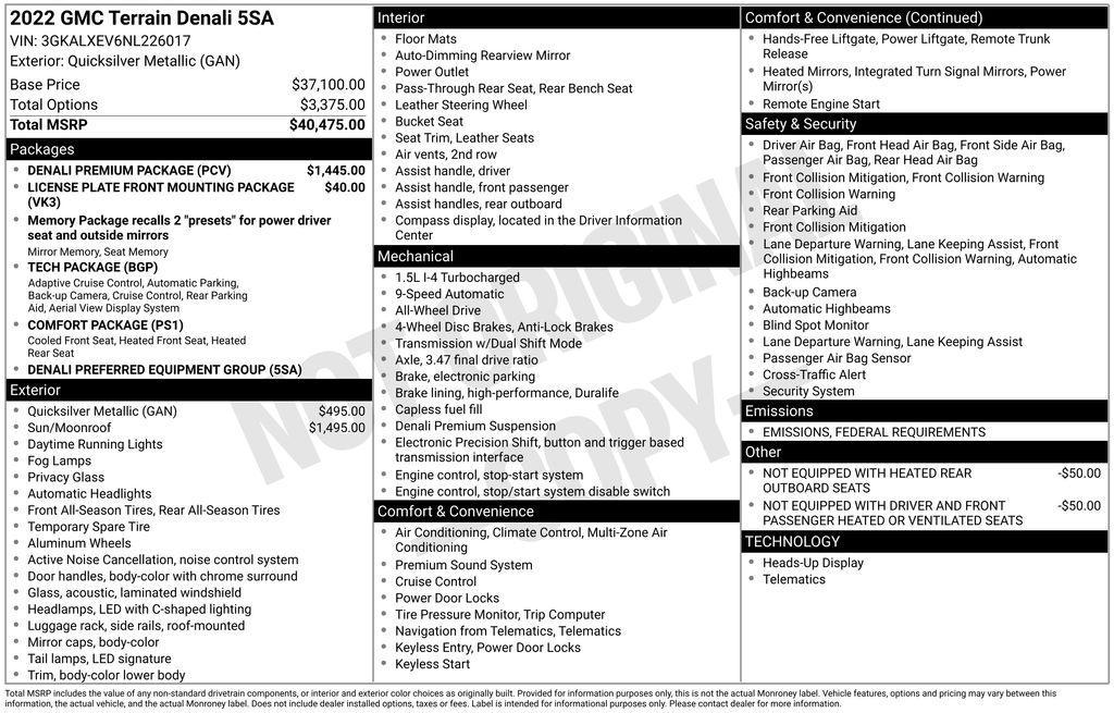 used 2022 GMC Terrain car, priced at $28,777