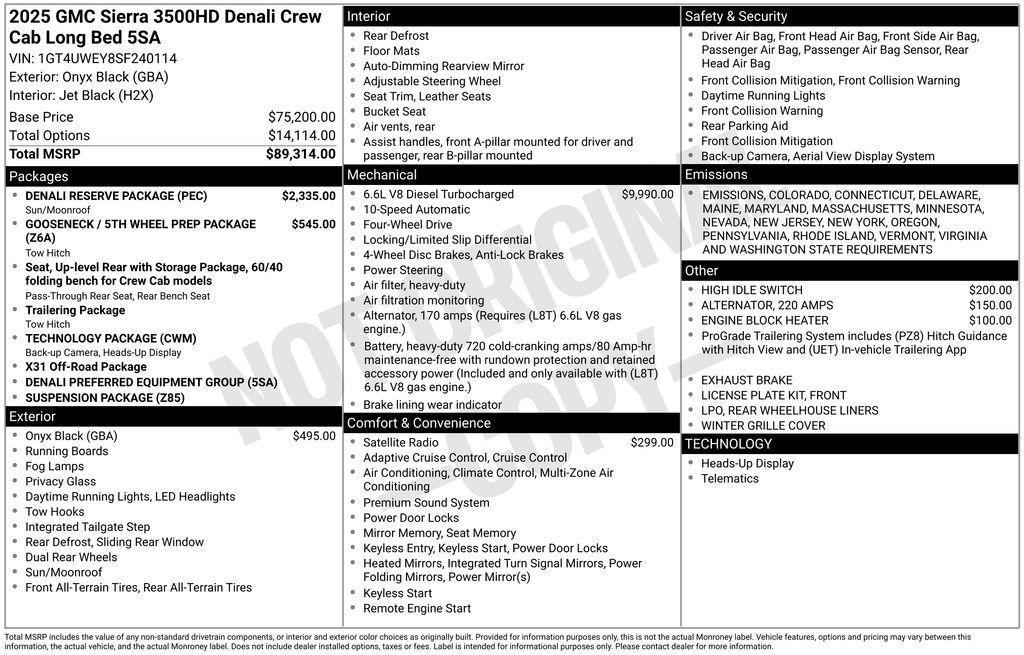 new 2025 GMC Sierra 3500 car, priced at $91,359