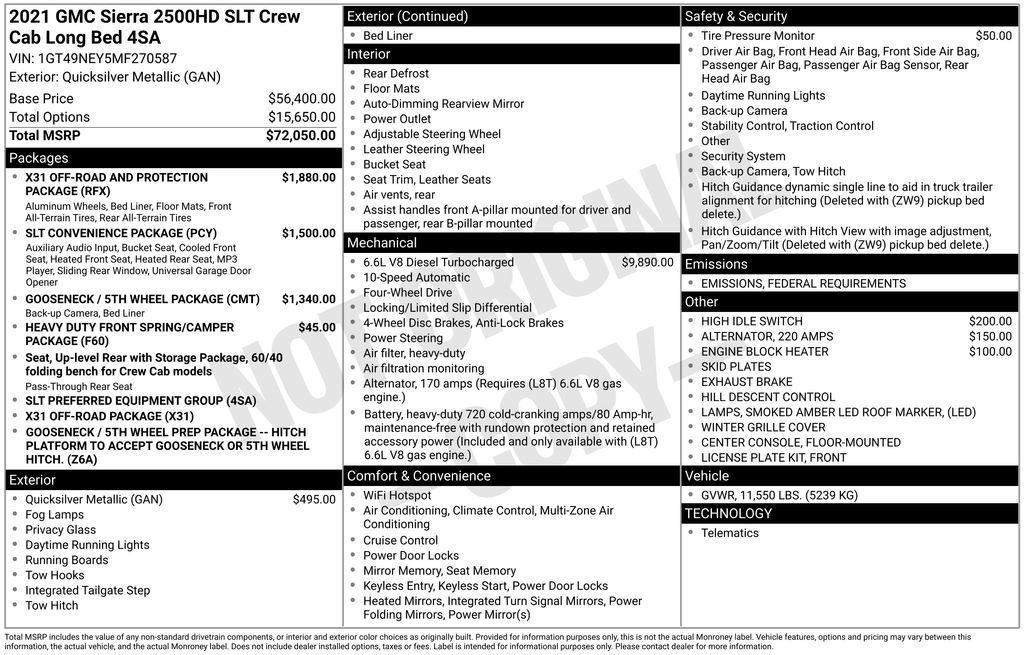 used 2021 GMC Sierra 2500 car, priced at $54,995