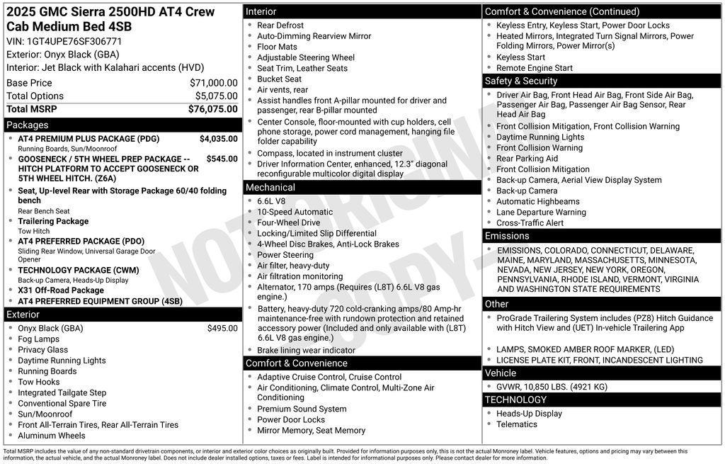 new 2025 GMC Sierra 2500 car, priced at $76,770