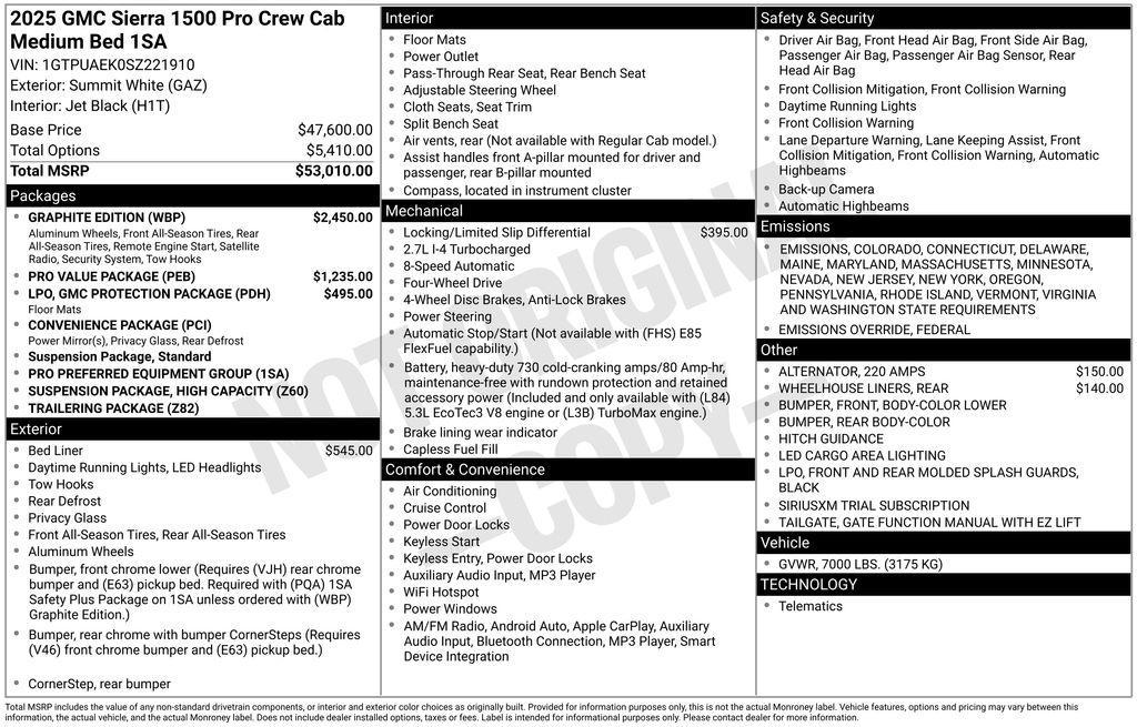 new 2025 GMC Sierra 1500 car, priced at $48,735