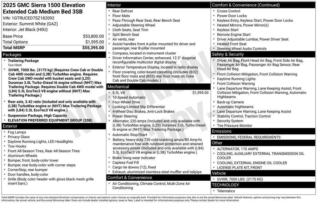 new 2025 GMC Sierra 1500 car, priced at $53,640