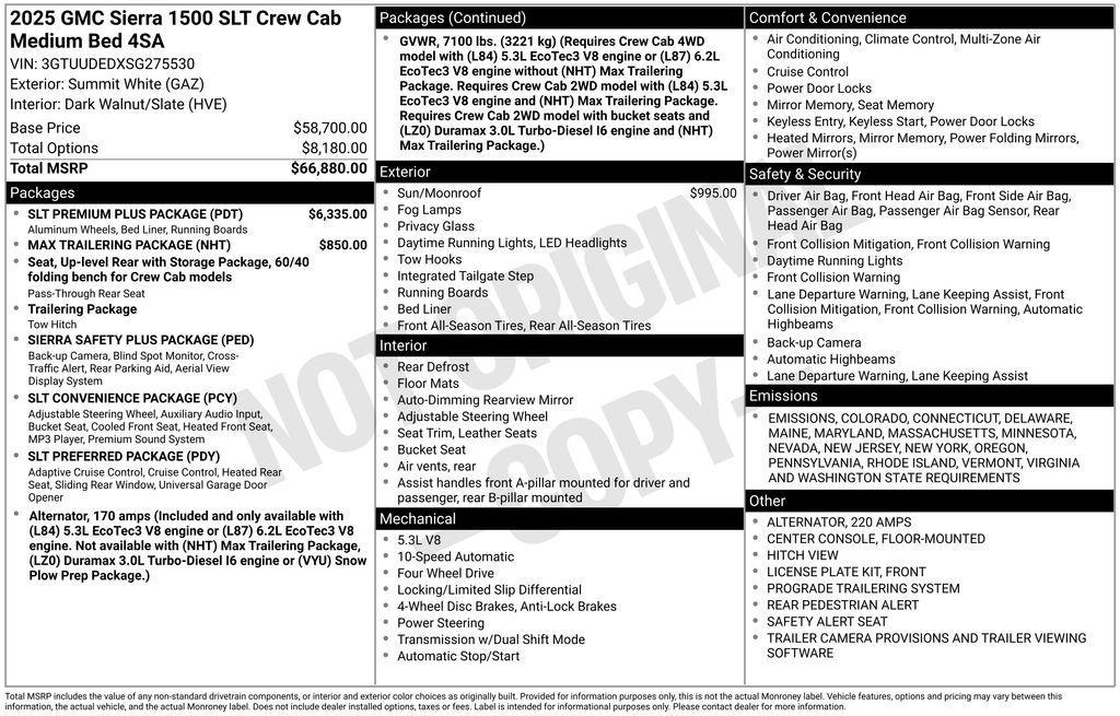 new 2025 GMC Sierra 1500 car, priced at $64,125