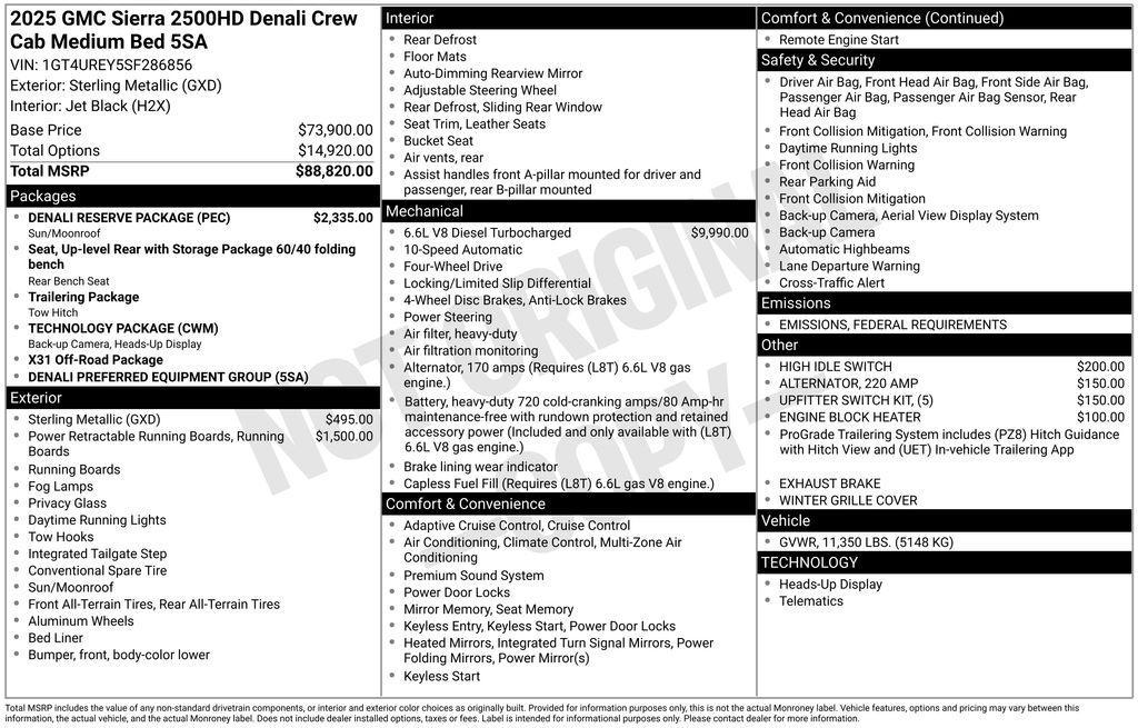 new 2025 GMC Sierra 2500 car, priced at $88,265