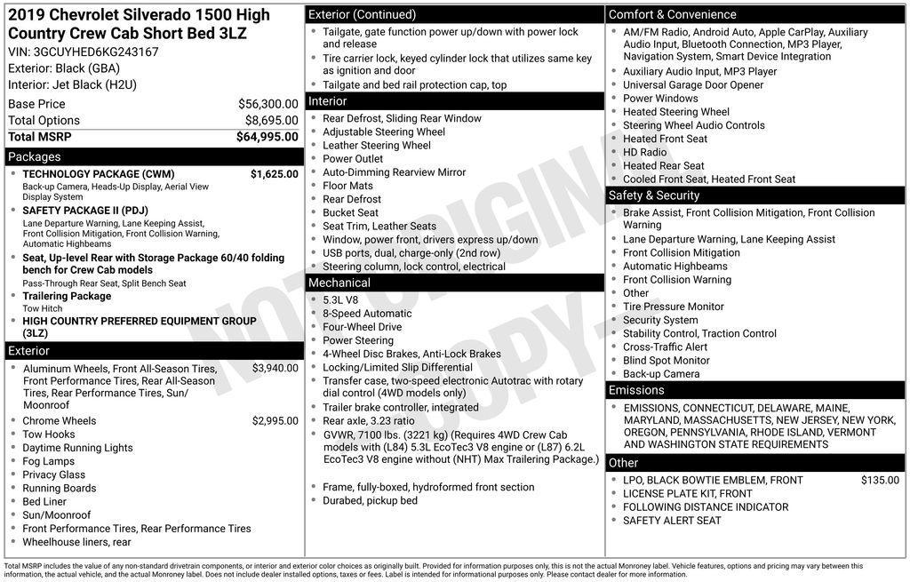 used 2019 Chevrolet Silverado 1500 car, priced at $37,150