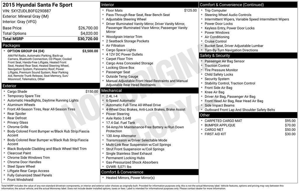used 2015 Hyundai Santa Fe Sport car