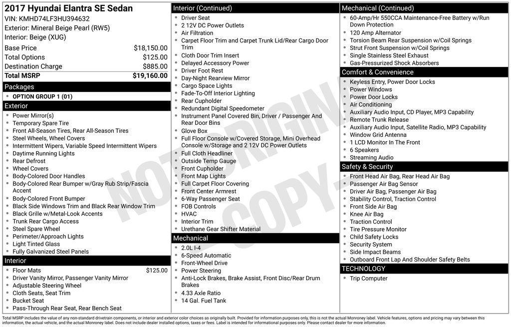 used 2017 Hyundai Elantra car, priced at $11,900