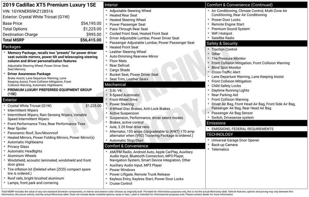 used 2019 Cadillac XT5 car, priced at $22,600