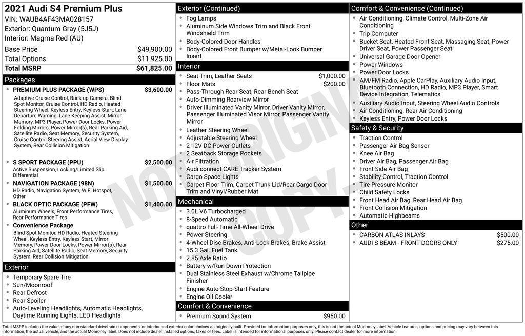 used 2021 Audi S4 car, priced at $31,399