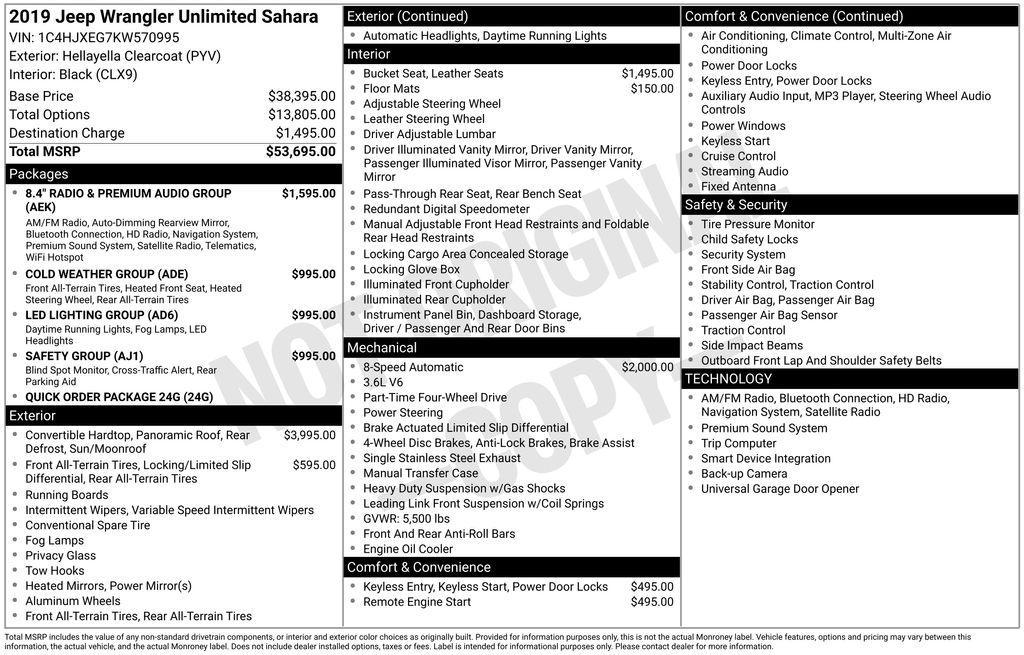 used 2019 Jeep Wrangler Unlimited car, priced at $24,520