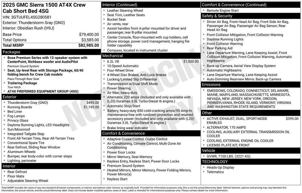 new 2025 GMC Sierra 1500 car, priced at $82,230