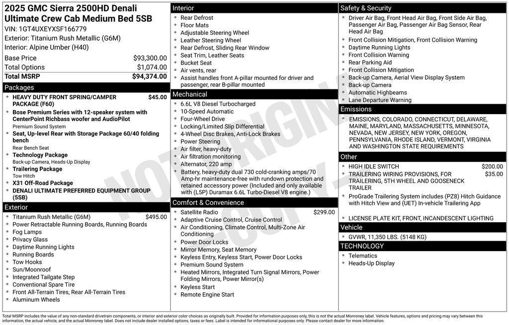 used 2025 GMC Sierra 2500 car, priced at $89,500