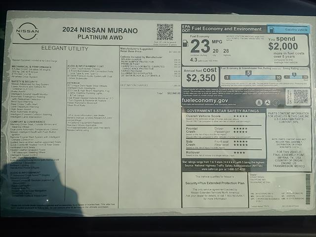 new 2024 Nissan Murano car, priced at $50,082