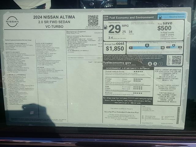 new 2024 Nissan Altima car, priced at $33,788