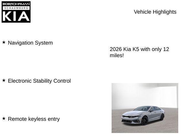 new 2026 Kia K5 car, priced at $32,844