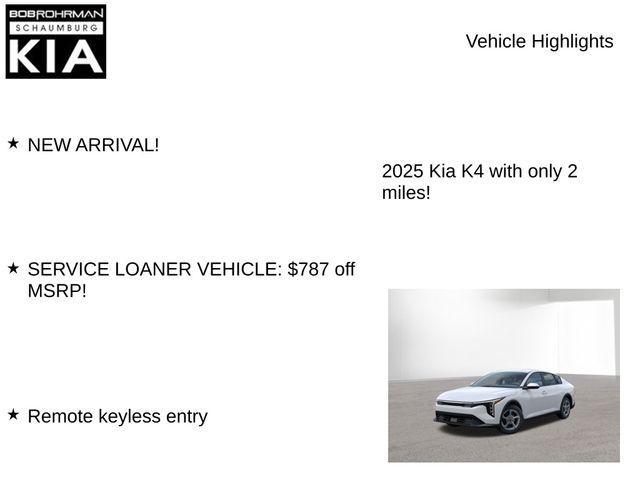 new 2025 Kia K4 car, priced at $23,558