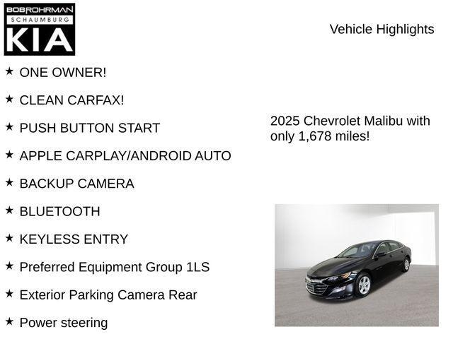 used 2025 Chevrolet Malibu car, priced at $22,998