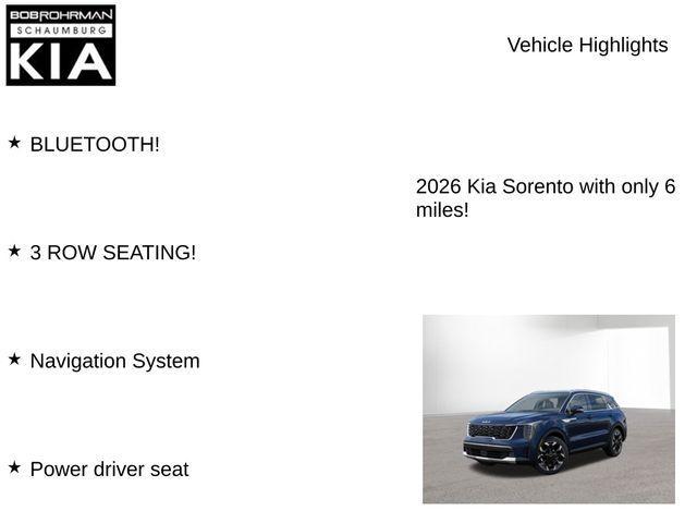 new 2026 Kia Sorento car, priced at $42,045