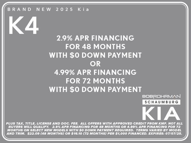 new 2025 Kia K4 car, priced at $24,334