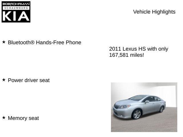 used 2011 Lexus HS 250h car, priced at $7,140