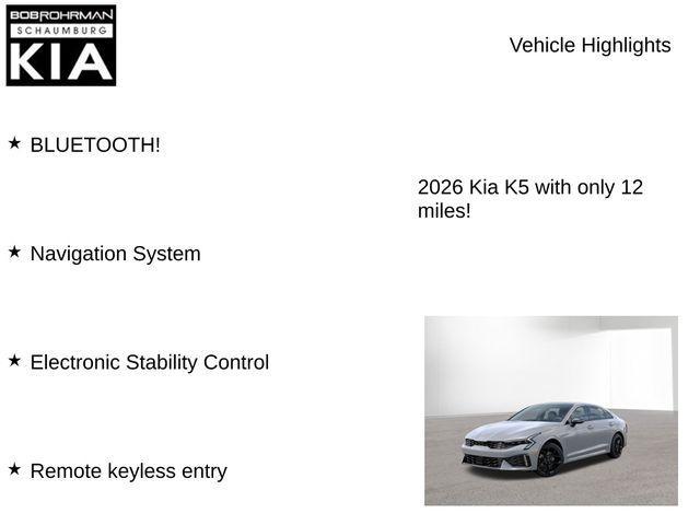 new 2026 Kia K5 car, priced at $31,578