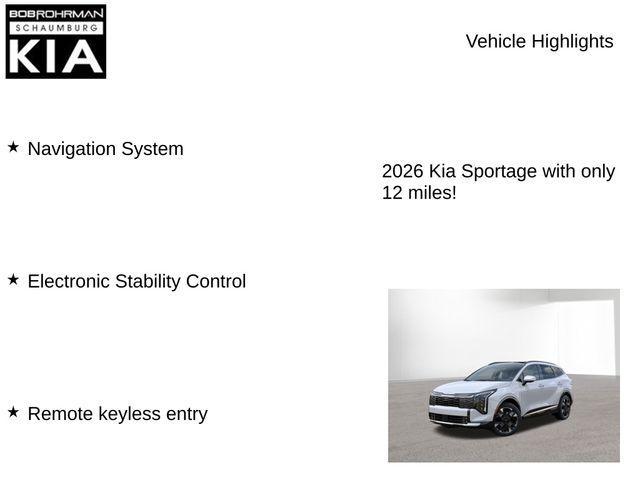 new 2026 Kia Sportage car, priced at $38,560