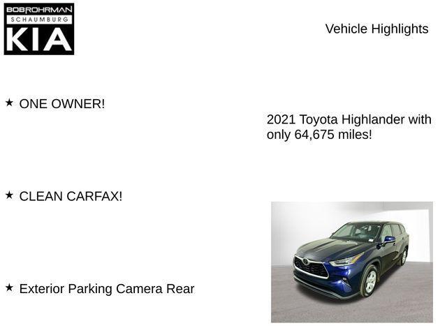used 2021 Toyota Highlander car, priced at $27,757