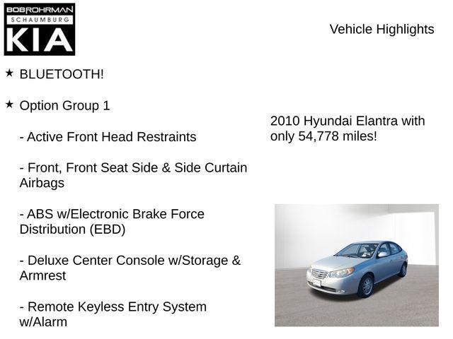 used 2010 Hyundai Elantra car, priced at $6,486
