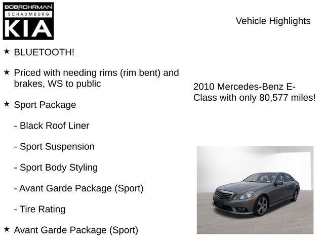 used 2010 Mercedes-Benz E-Class car, priced at $9,006