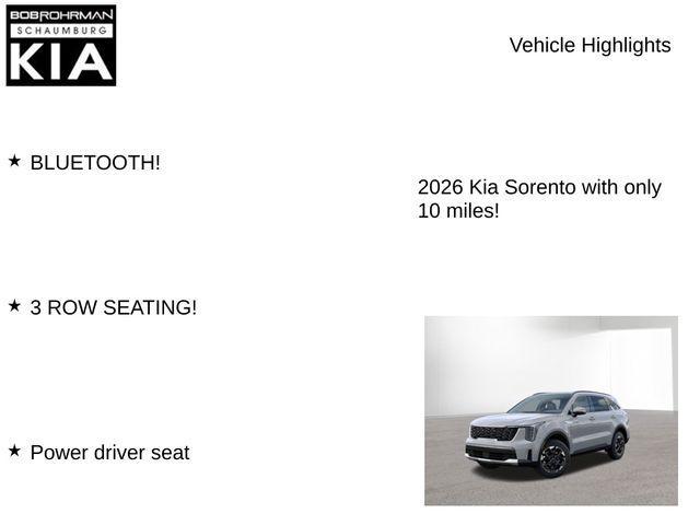 new 2026 Kia Sorento car, priced at $40,645