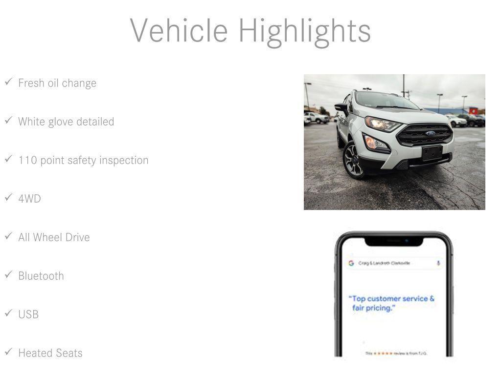 used 2019 Ford EcoSport car, priced at $18,100