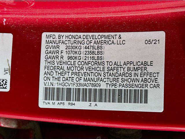 used 2021 Honda Accord car, priced at $18,999