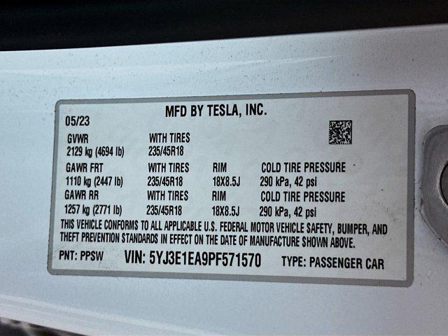 used 2023 Tesla Model 3 car, priced at $23,487