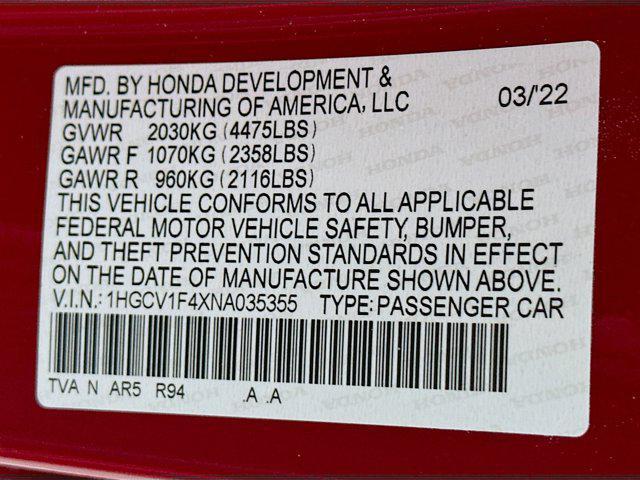 used 2022 Honda Accord car, priced at $21,997