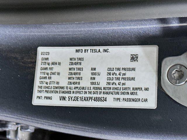 used 2023 Tesla Model 3 car, priced at $21,487