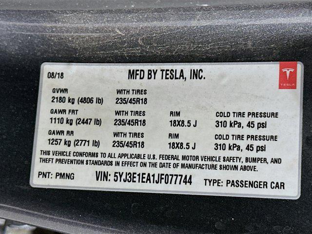 used 2018 Tesla Model 3 car, priced at $20,496