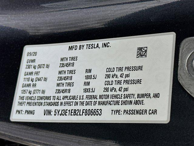 used 2020 Tesla Model 3 car, priced at $24,997