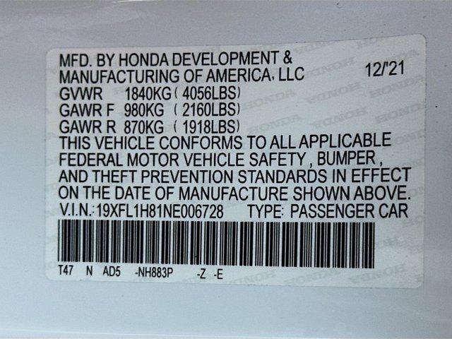 used 2022 Honda Civic car, priced at $22,996