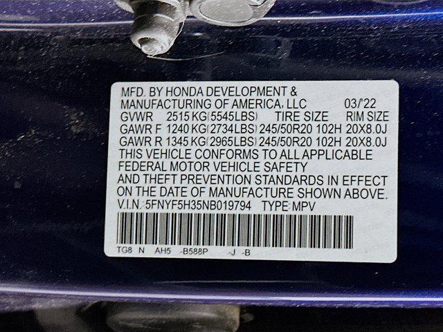 used 2022 Honda Pilot car, priced at $24,697