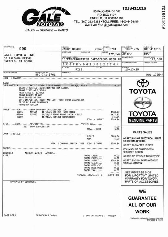 used 2018 Ram ProMaster 2500 car, priced at $14,850