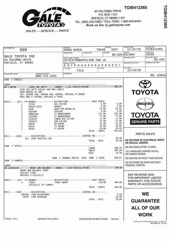 used 2019 Kia Sorento car, priced at $14,925