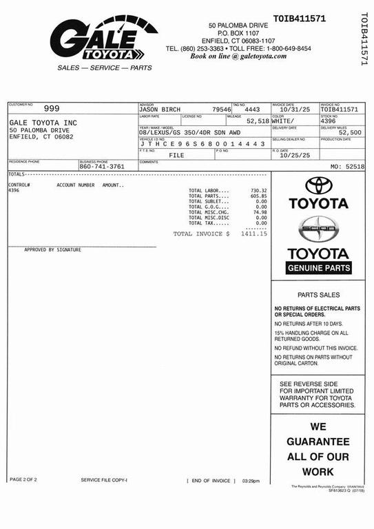 used 2008 Lexus GS 350 car, priced at $15,683